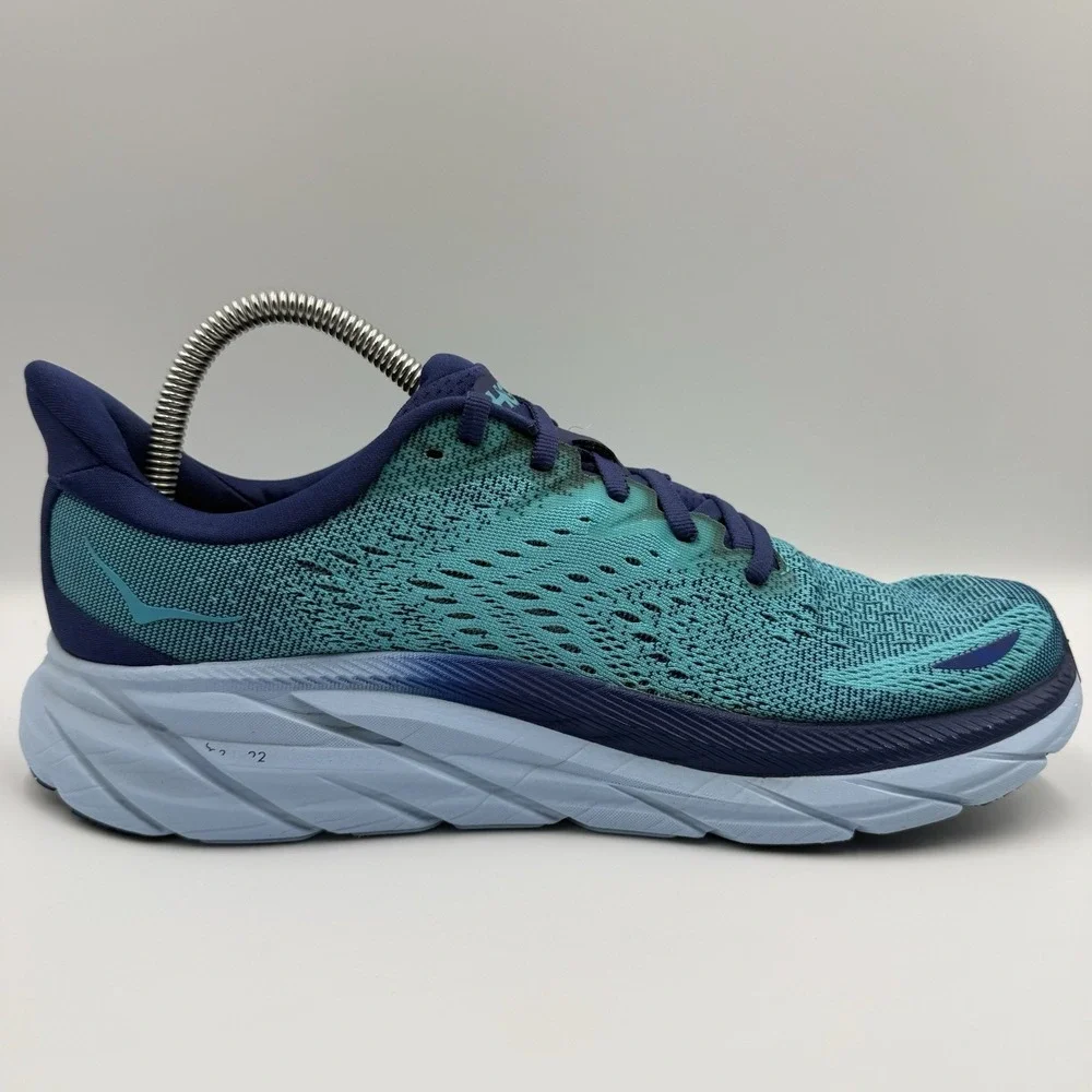 Hoka One One Clifton 8 Running Shoes Mens Size 11.5 D Blue Teal 1119393 BBSB‎